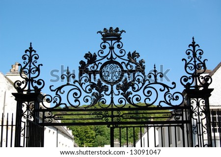 old wrought iron gate in dunkeld scotland