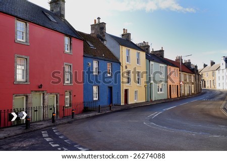 a street in the fishing village of anstruther in scotland