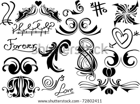stock vector tribal drawings collectionvector