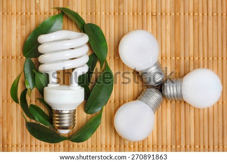 concept, symbolizing the ecological compatibility of energy saving bulbs