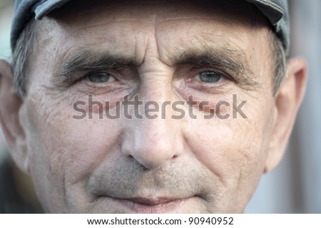 portrait of old man, close up