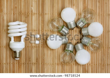 concept, symbolizing the efficiency of energy saving bulbs