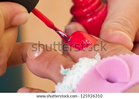 Professional pedicure beauty procedure. Beauty salon.