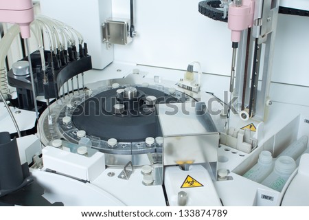 Laboratory hi tech medical equipment. Automated Machinery.