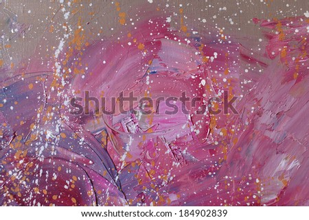 abstract painting with oil paints  on canvas, bright colors