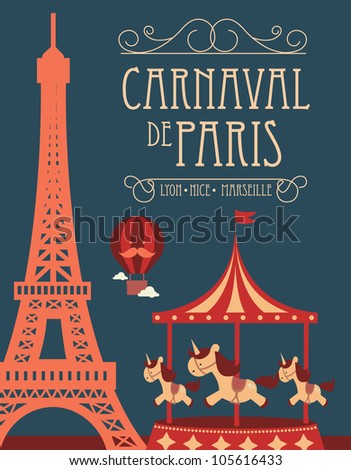 carnival in paris fun fair template vector illustration carnival in paris fun fair template vector illustration