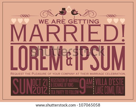 wedding invitation card template vector illustration wedding invitation card template vector illustration