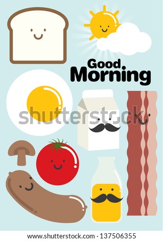 breakfast template vector/illustration