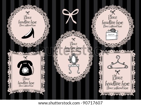 girlie borders vector illustration girlie borders vector illustration