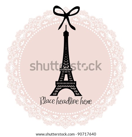 Eiffel tower border template vector illustration Eiffel tower border template vector illustration