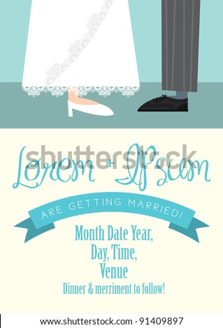 stock vector wedding invite card template