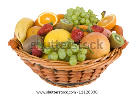 stock photo : Fresh fruit basket