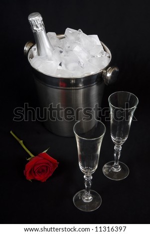 Iced champagne with Rose