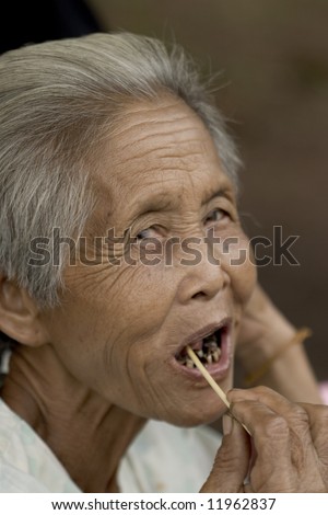 Portrait of an old Asian woman