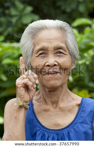 Portrait old woman Asia