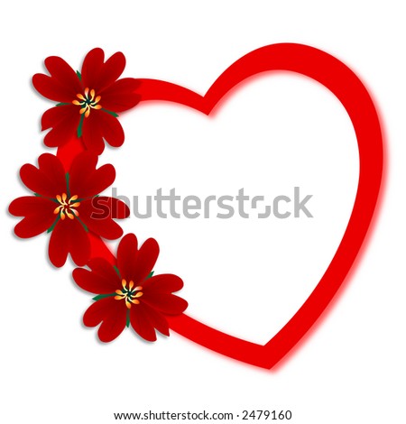 Flowers  Valentines  on Flowers Heart   Valentines Day Greeting Card Stock Photo 2479160