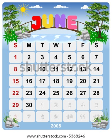 Monthly Calendar 2012 on 2008 Year Monthly Calendar June Stock Photo 5368246   Shutterstock