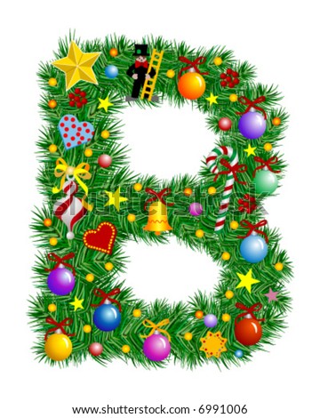 Letter B - Christmas Decoration - Alphabet Stock Vector Illustration ...