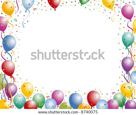 Balloon Party Frame. Put Your Text Inside Frame Stock Vector 8740075 