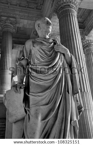 BRUSSELS - JUNE 22: Cicero statue from vestiubule of Justice palace on June 22. 2012 in Brussels.