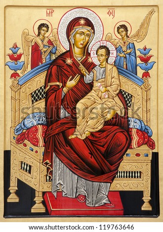ROME MARCH 20 Icon of Virgin Mary from Basilica Santa Maria degli angeli e dei martiri on March 20 2012 in Rome ROME MARCH 20 Icon of Virgin Mary from Basilica Santa Maria degli angeli e dei martiri on March 20 2012 in Rome