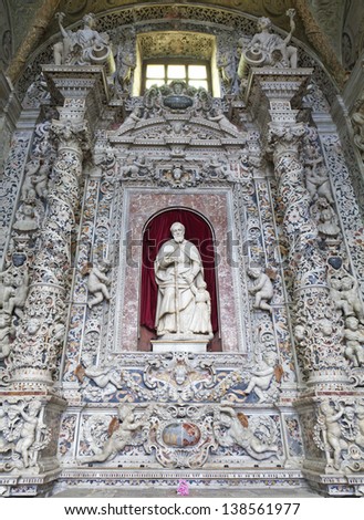 PALERMO - APRIL 7: Saint Joseph baroque altar in church San Domenico - Saint Dominic on April 7, 2013 in Palermo, Italy.