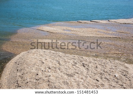 alluvion of gravel on the Danube river - behind the Cunovo dam