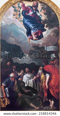 PADUA, ITALY - SEPTEMBER 9, 2014: The Ascension of the Lord by Paolo Veronese (1528 - 1588) in church Santa Maria dei Servi.
