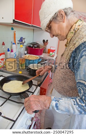 grandmother is cooking