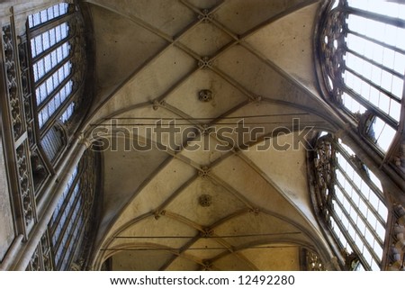 arch of cathedral of st. vitus in prague - interior