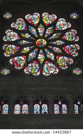 rosette of st. Eustache church in Paris