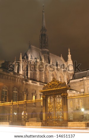 saint chapel in Paris - night