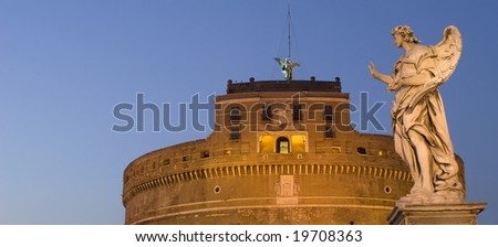 Rome - statue of angel and Angels castle