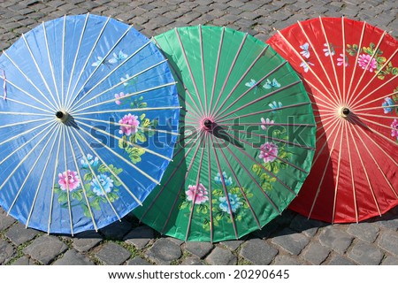 japan umbrella - detail from market