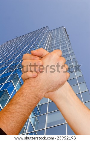 men on skyscraper