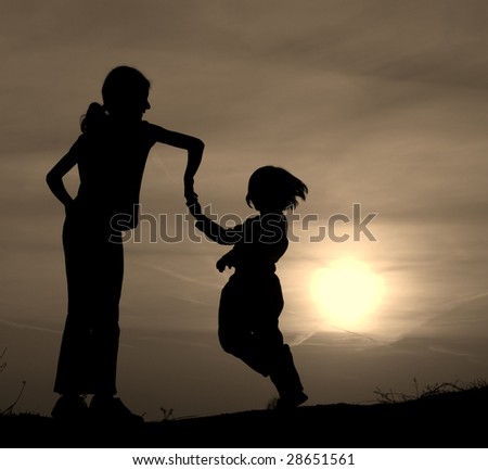 dance in the sunset - silhouette