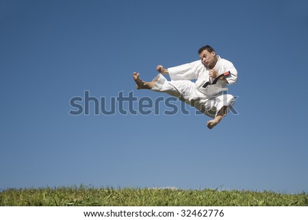 kick of world master in karate