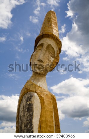 wood statue from slovakia - folklore art