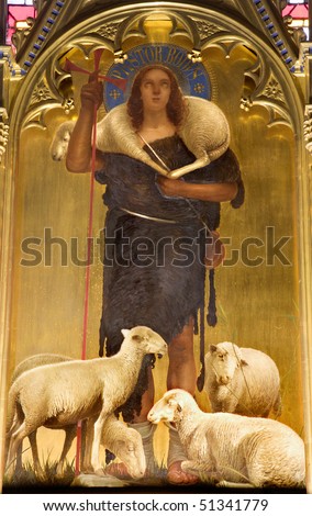 Jesus Christ - good shepherd paint from viligiardi - Siena - church San Francesco