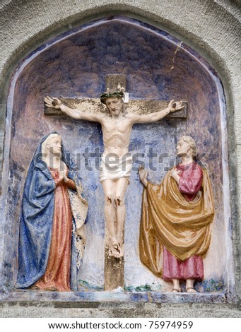 Christ on the cross from Mariazell cross way - ceramic