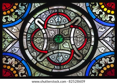 Paris - windowpane from Saint Denis gothic church