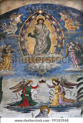 Rome - Jesus the Teacher fresco from church Santa Maria Aracoeli