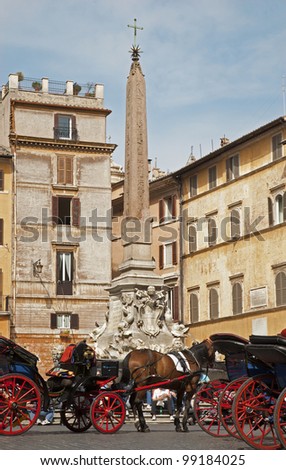 Rome - horse carriage from Piazza della Rotonda