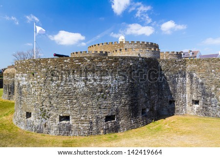Outer walls of Deal Castle Kent England UK