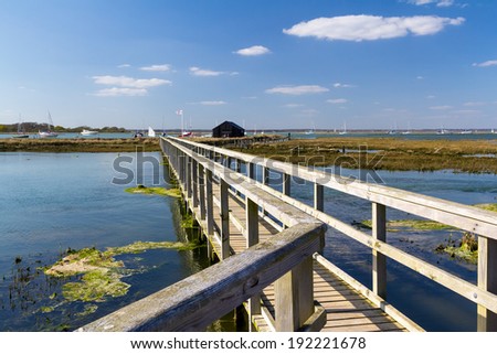 Boardwalk at Newtown Harbour National Nature Reserve Isle Of Wight England