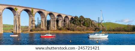The 1908 railway viaduct at St Germans Cornwall England UK Europe