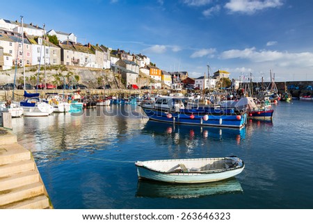 The historic harbour at Mevagissey on the South Coast of Cornwall England UK Europe