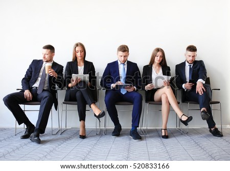 Business people waiting for job interview