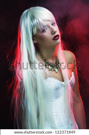 magic woman with silver hair