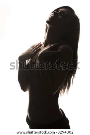 stock photo Outlines of nude girl Black figure Fashion art photo